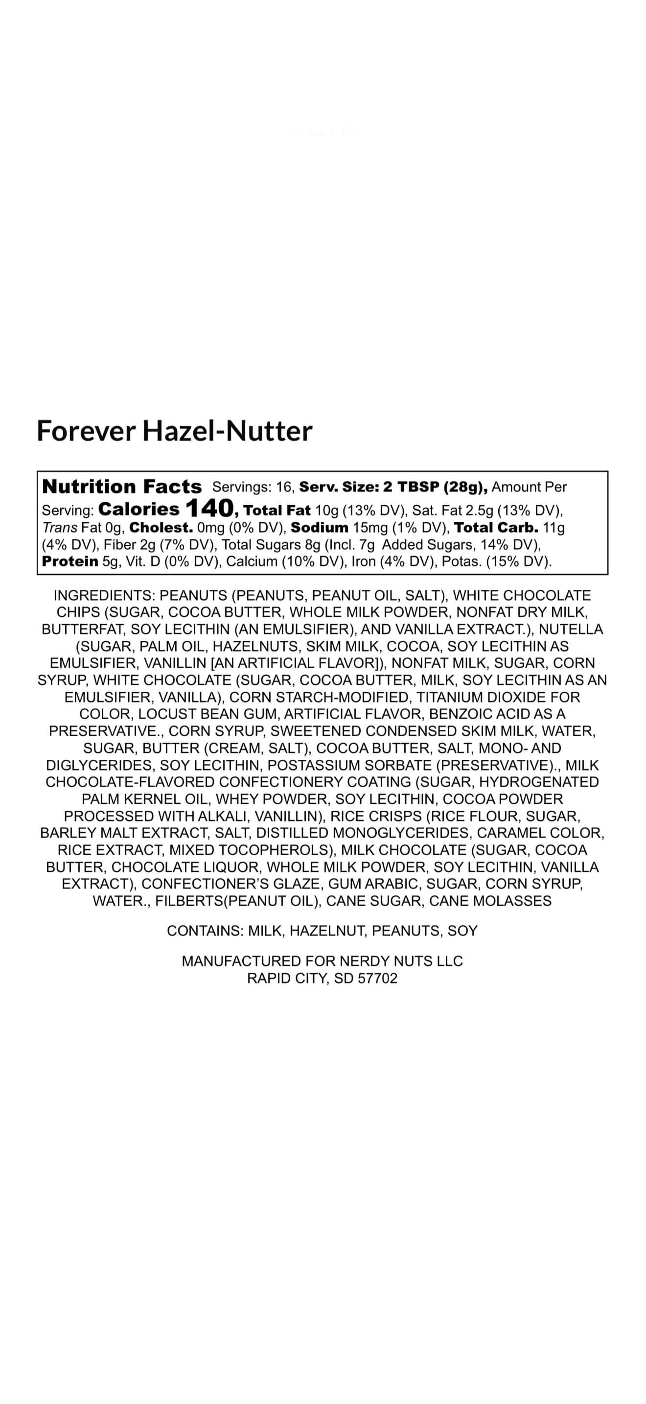 Forever Hazel-Nutter Peanut Butter Treat