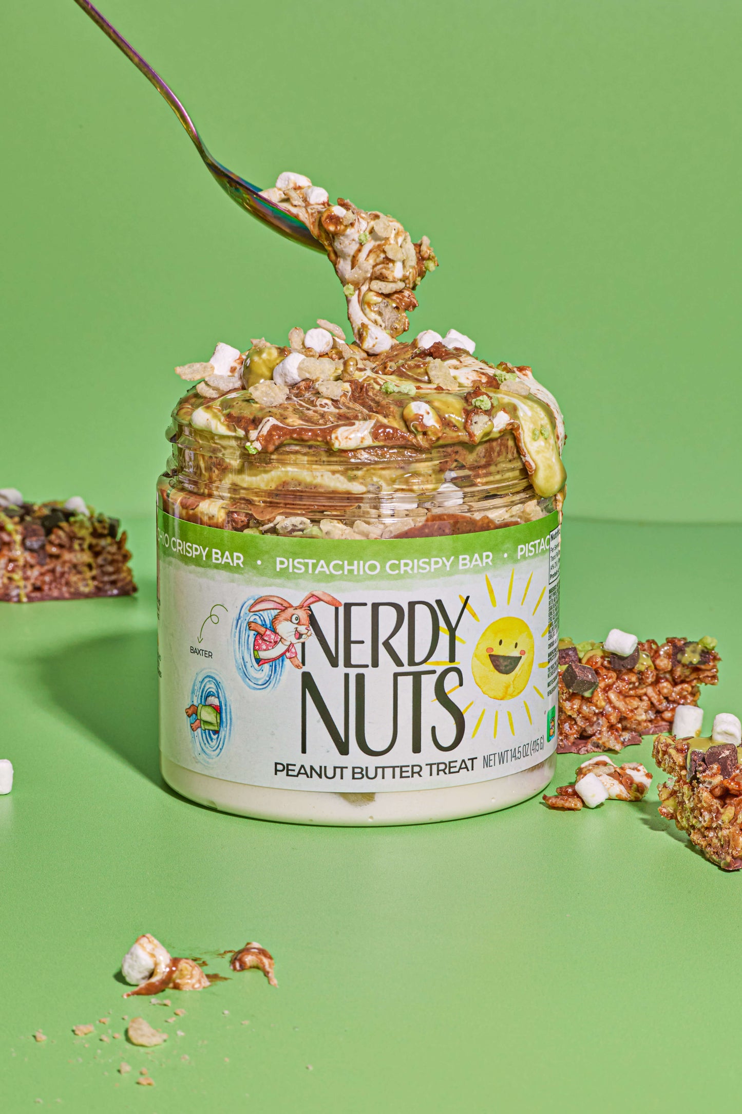 Pistachio Crispy Bar Peanut Butter Treat
